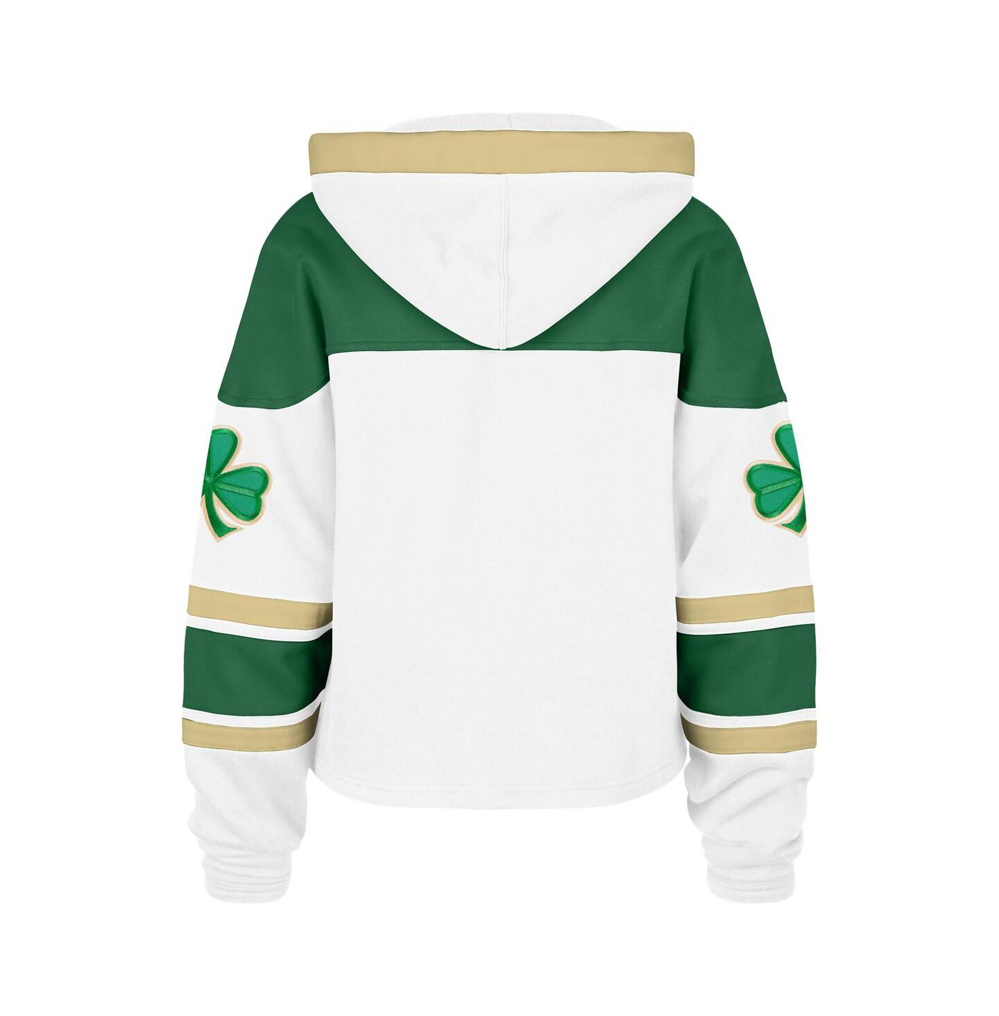 Женское худи '47 Brand White Boston Bruins McLucky Cropped Lacer — фото 3