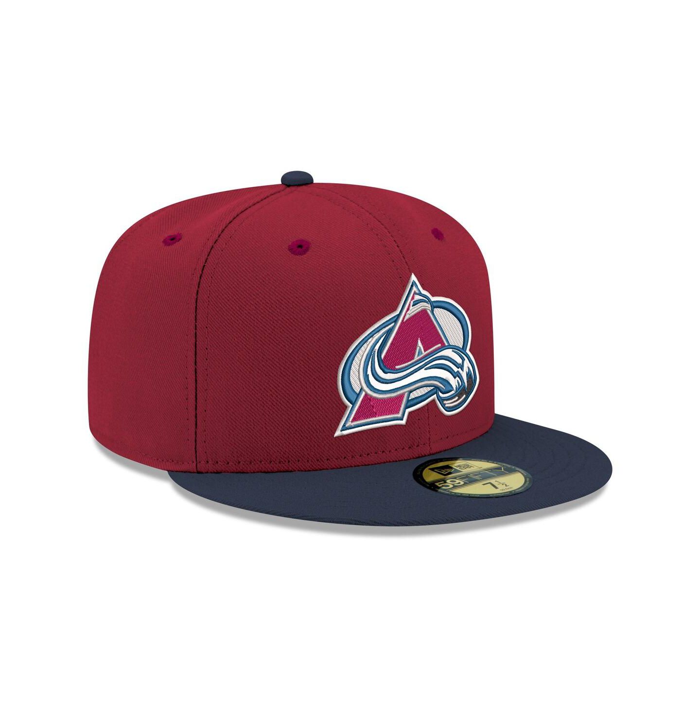 Мужская кепка New Era Burgundy Colorado Avalanche Core Logo Two-Tone 59FIFTY Fitted Hat — фото 3