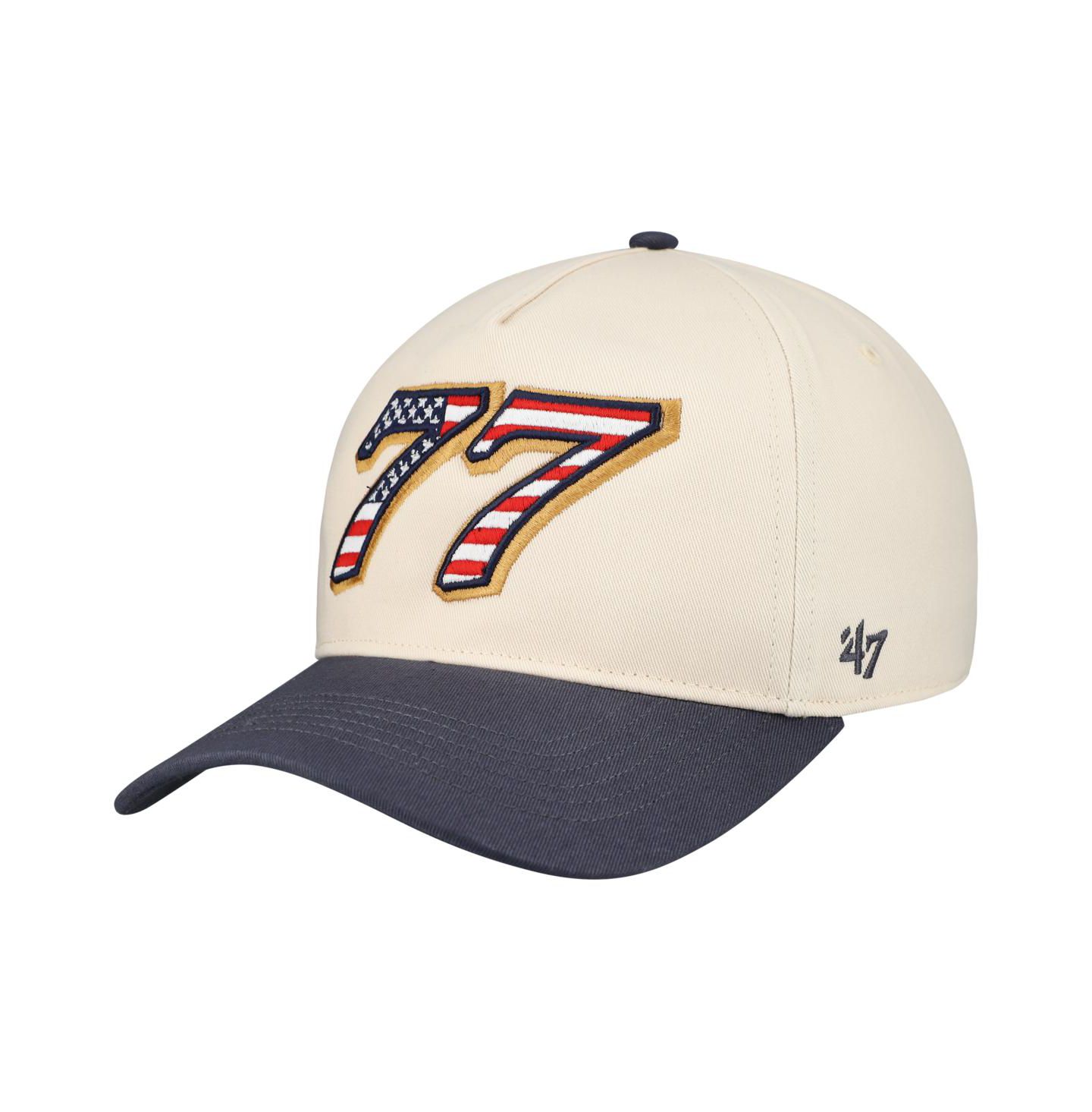 Мужская кепка '47 Brand Cream Carson Hocevar Flag Fill Two-Tone Hitch Adjustable Hat — фото 1