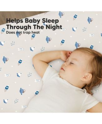Mini Crib Sheets for Baby Girls, Boys, 2-Pack Soothe Pack and Play Sheets Fitted, Pack N Play Mattress Sheet
