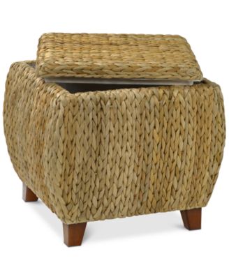Gallerie Décor - Dawkins Round Storage Ottoman, Direct Ship