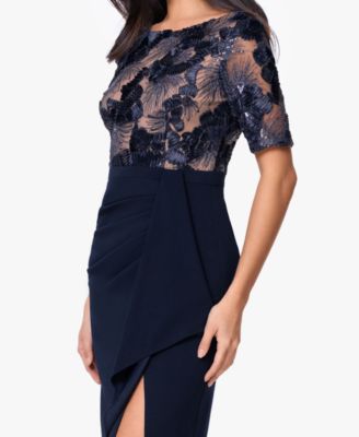 formal dresses tri cities Metallic Lace Off-Shoulder Black Sheath Midi Dress main image 1