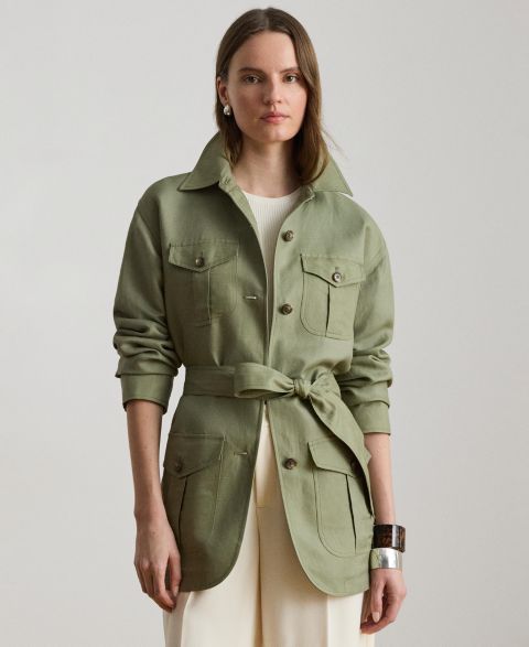 Женские куртки Lauren Ralph Lauren Twill Field Spread Collar Jacket