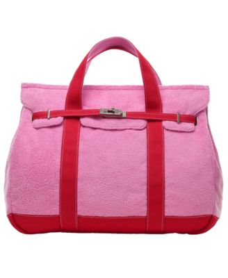 Madaket Terry and Cotton Canvas Large Tote Handbag