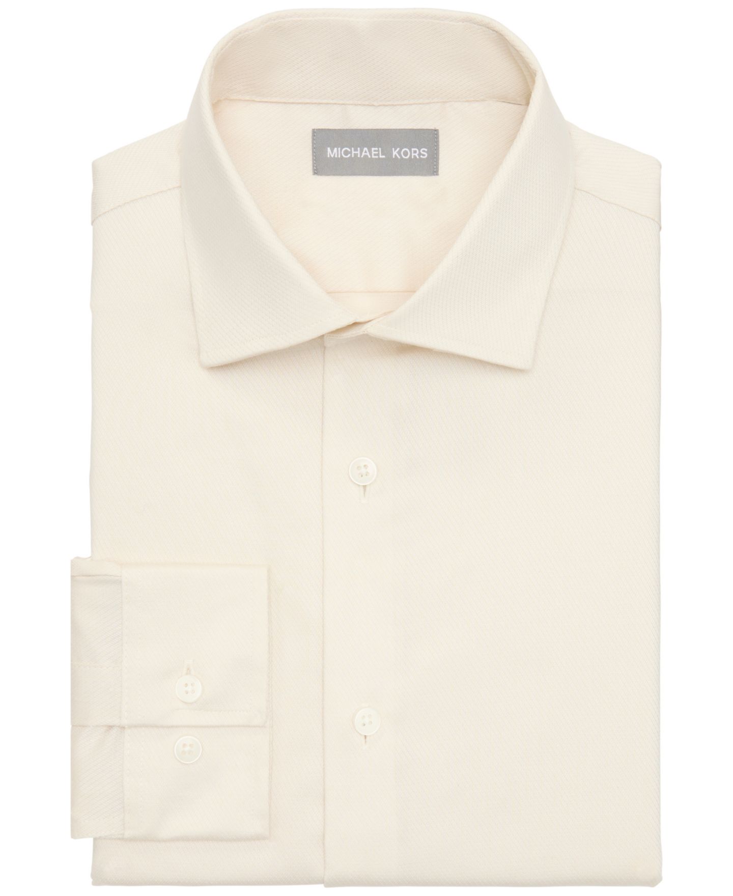 Мужская рубашка Michael Kors Passport Slim-Fit Dress Shirt, цвет: Экрю — фото 4