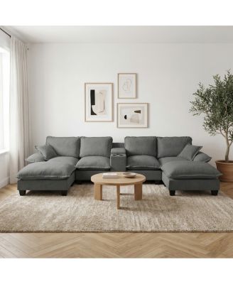  Modular U-Shape Cloud Couch with Storage and USB