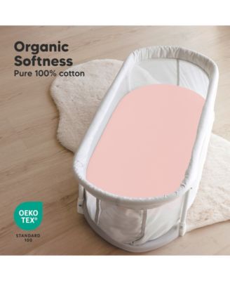 Bassinet Sheet for Baby Girls, Boys, 2-Pack Soothe Bassinet Fitted Sheets, Bedside Bassinet Mattress Sheet