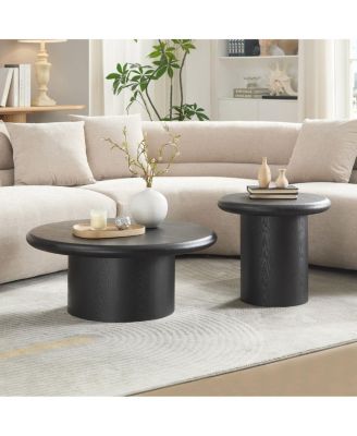 Modern 2-Pc Round Coffee Table Set