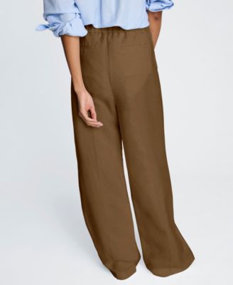 Women's Pull-On Linen Wide-Leg Pants