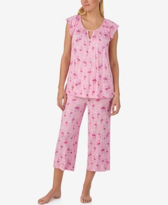 Women's Scoop Neck Top & Cropped Pajama Pants, 2-Piece Set