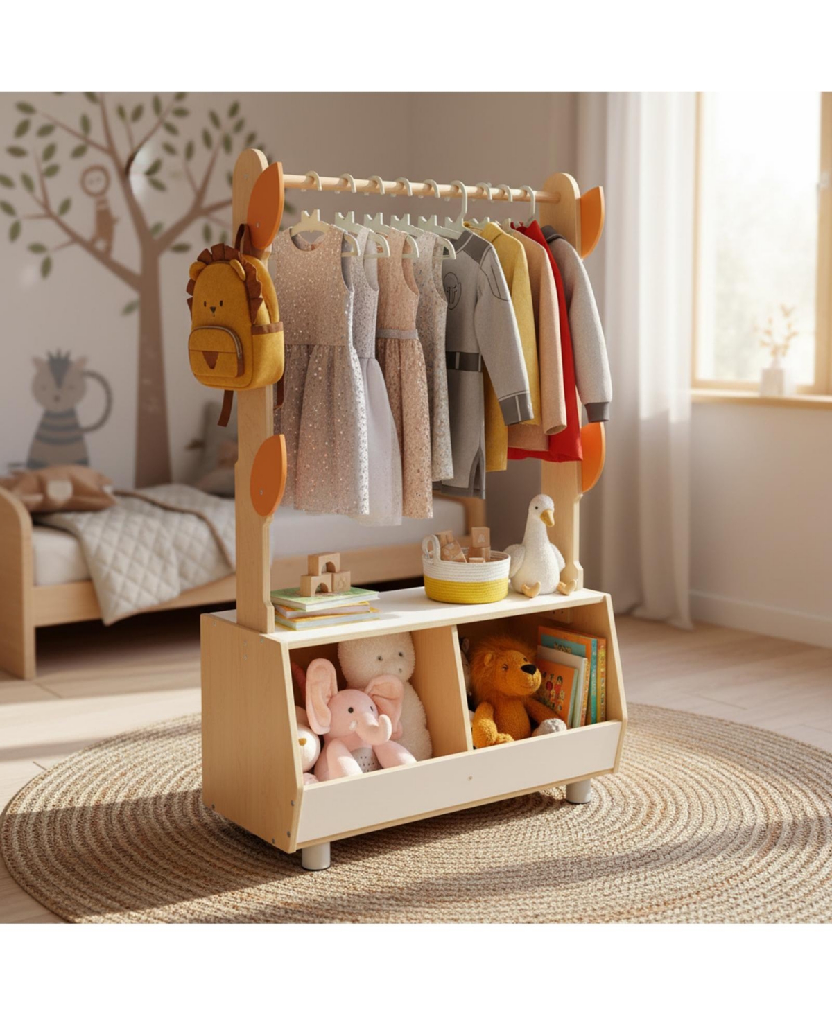 Yigii Tree Dress Up Rack Kids Costume Organizer Storage Cabinet Playroom Bedroom
