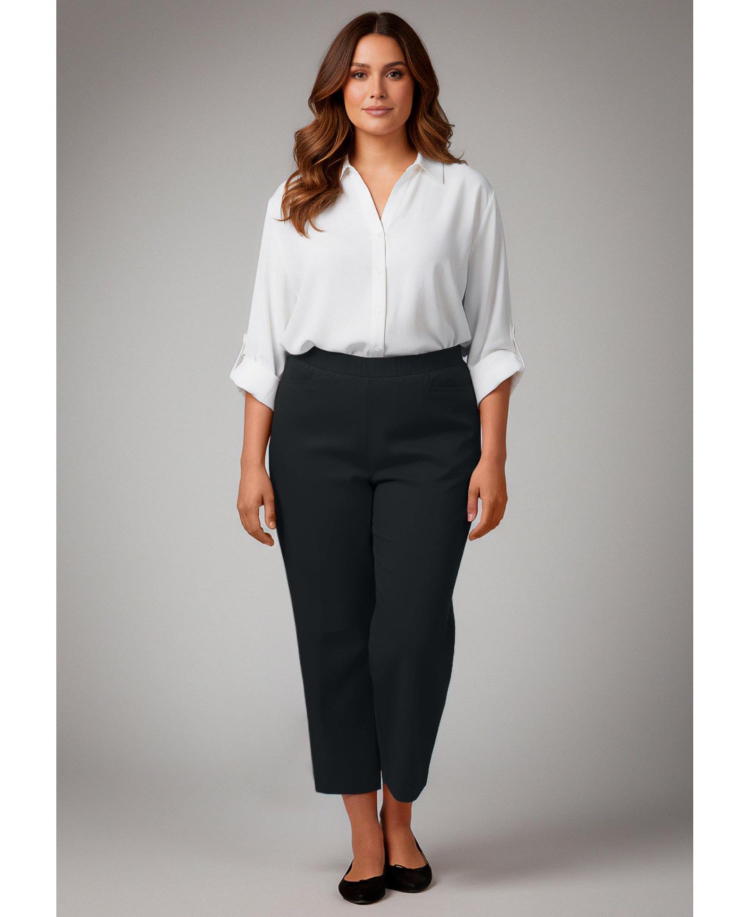 Women's Super-Stretch Straight Ankle Pull-On Pant