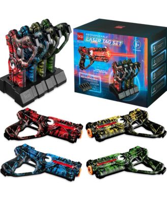 Set of 4 Rechargeable Laser Tag Blasters with Docking Station and 4 Game Settings