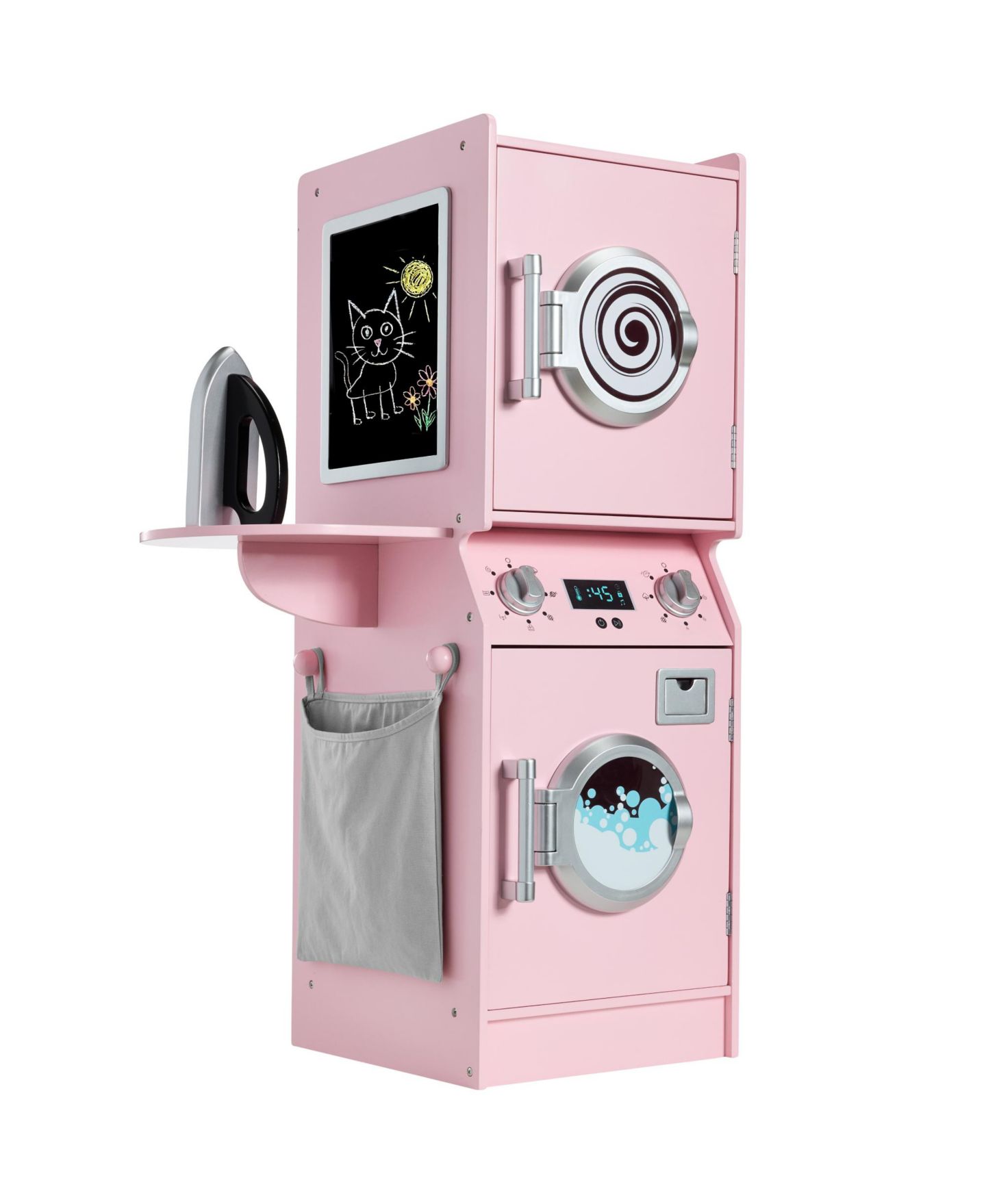 Детские игрушки Best Choice Products Stacked Pretend Play Washer and Dryer Set, Ages 3+, цвет: Розовый — фото 1
