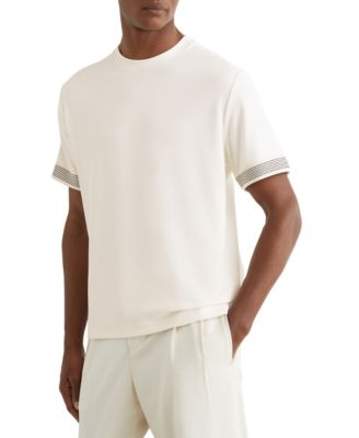 Men's Textured Tape-Cuff Modern-Fit T-Shirt