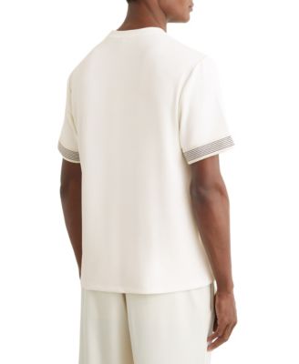 Men's Textured Tape-Cuff Modern-Fit T-Shirt