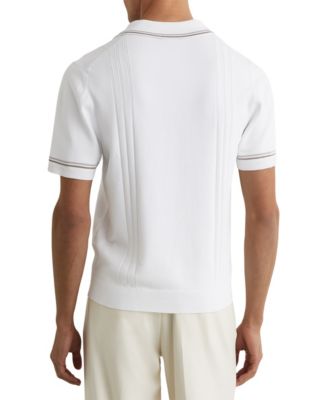 Men's Tipped Half-Button Knitted Polo Shirt