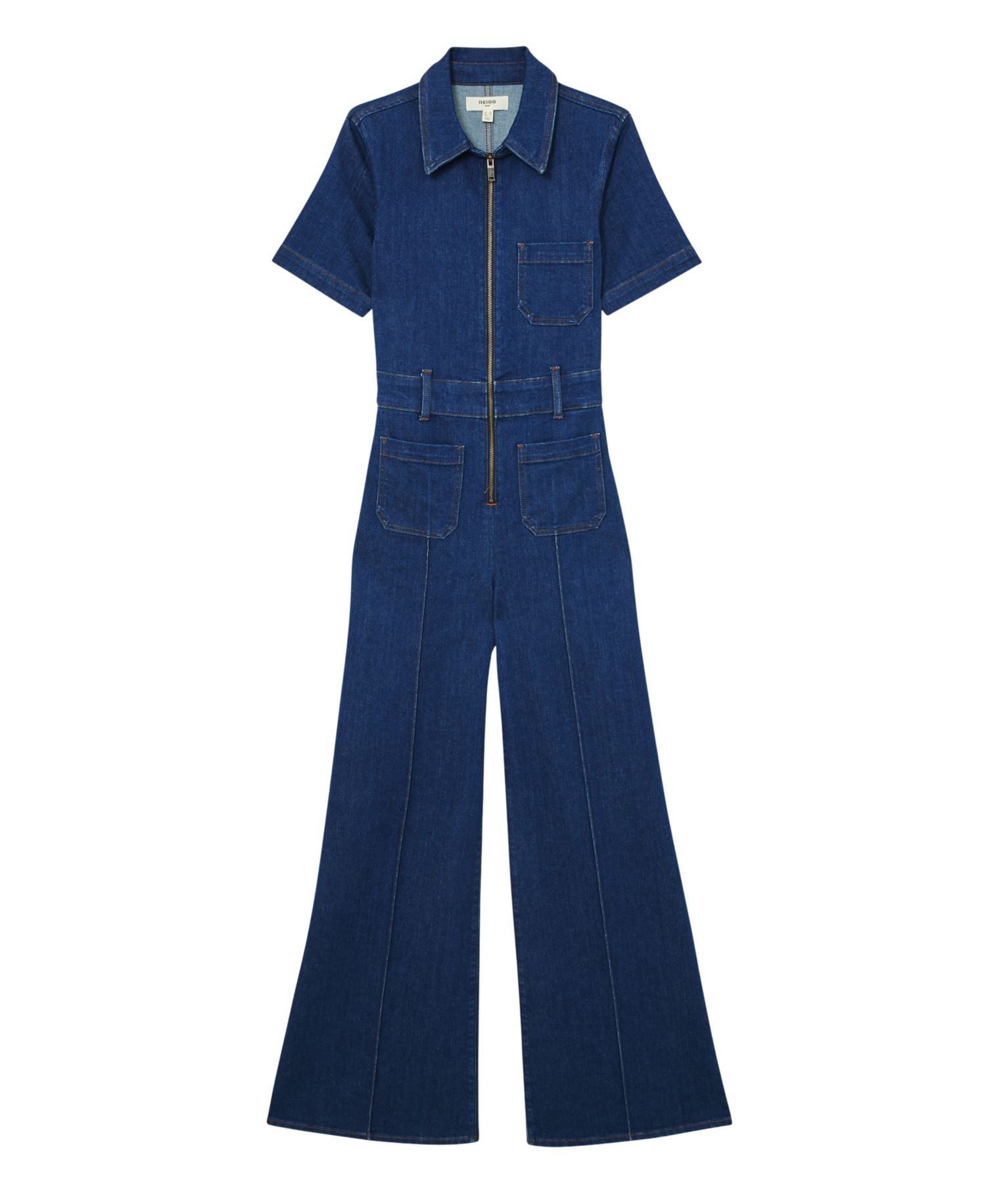 Women's Danie Wide-Leg Zip-Through Denim Jumpsuit