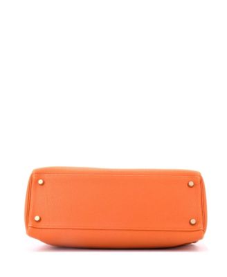 Kelly 32 Handbag Orange Togo with Gold Hardware