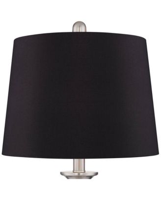 Blair Traditional Table Lamps 25 High Set of 2 Brushed Nickel Faux Silk Drum Shade for Bedroom Living Room Bedside Office House