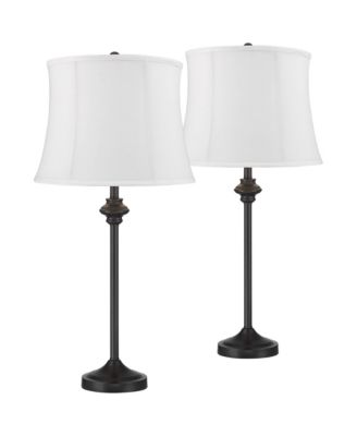 Lynn Modern Industrial Buffet Table Lamps 26" High Set of 2 Metal  Softback Drum Shade for Bedroom Living Room Bedside Family