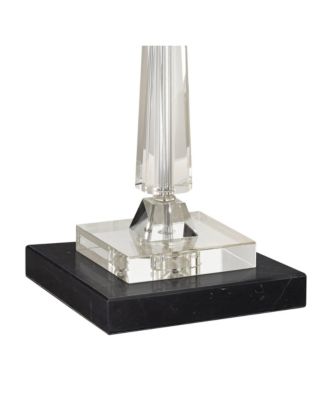 Aline Traditional Table Lamp with Square Black Marble Riser 26 1/2 High Crystal  Shade for Bedroom Living Room Bedside House