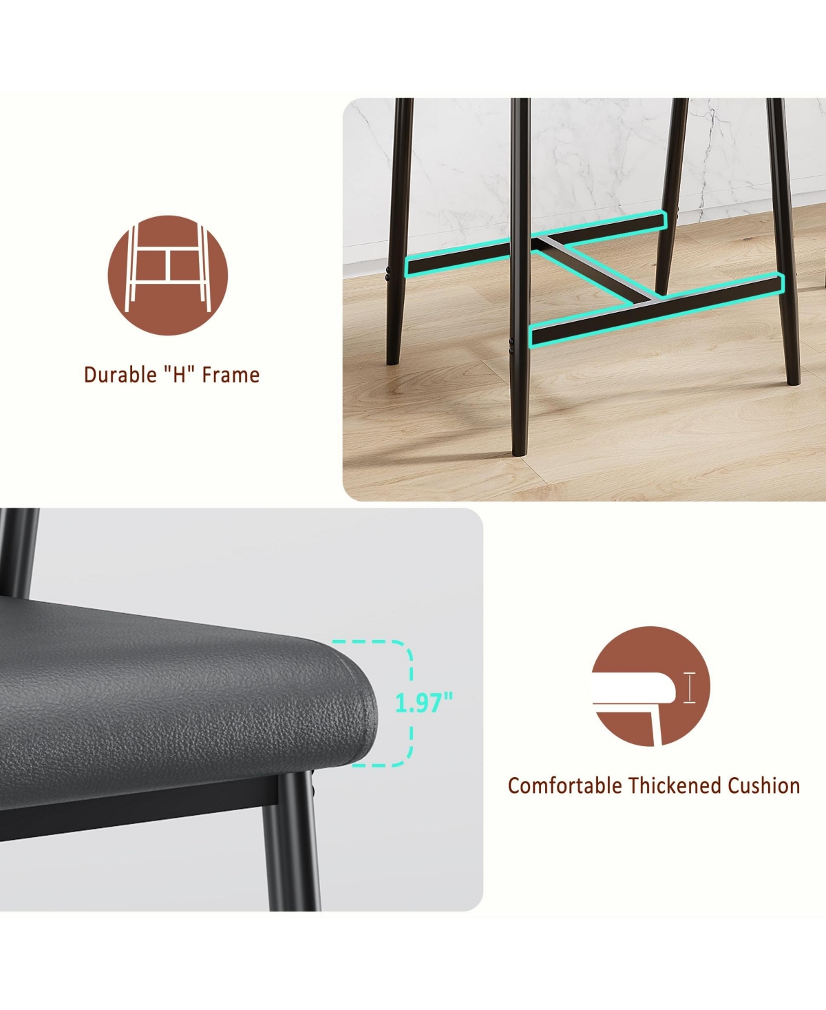 gaomon Set of 2 Counter Stools with Armrest