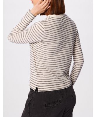Women's Stripe Crew Neck Pocket Top