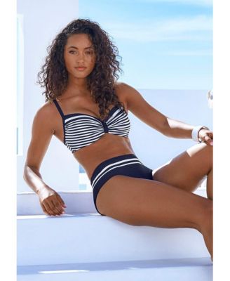 Women's Striped Underwire Bikini Swimsuit Top Bra Sizing