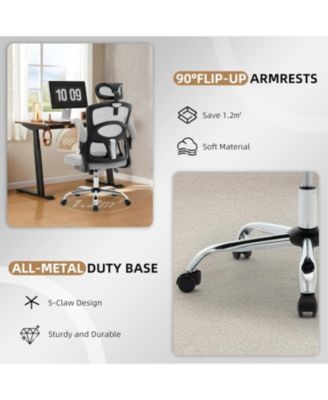 Office Chair Ergonomic Desk Chair,Home Mesh Office Desk Chair with Wheels,High-Back Computer Gaming Chair with Adjustable Headrest