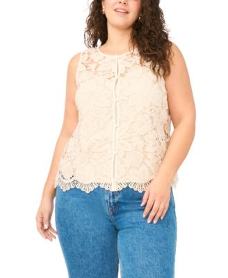 Plus Size Sleeveless Crew Neck Top