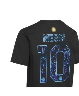 Big Boys and Girls Lionel Messi Black Argentina National Team 2026 Away Jersey Hook Name Number T-Shirt