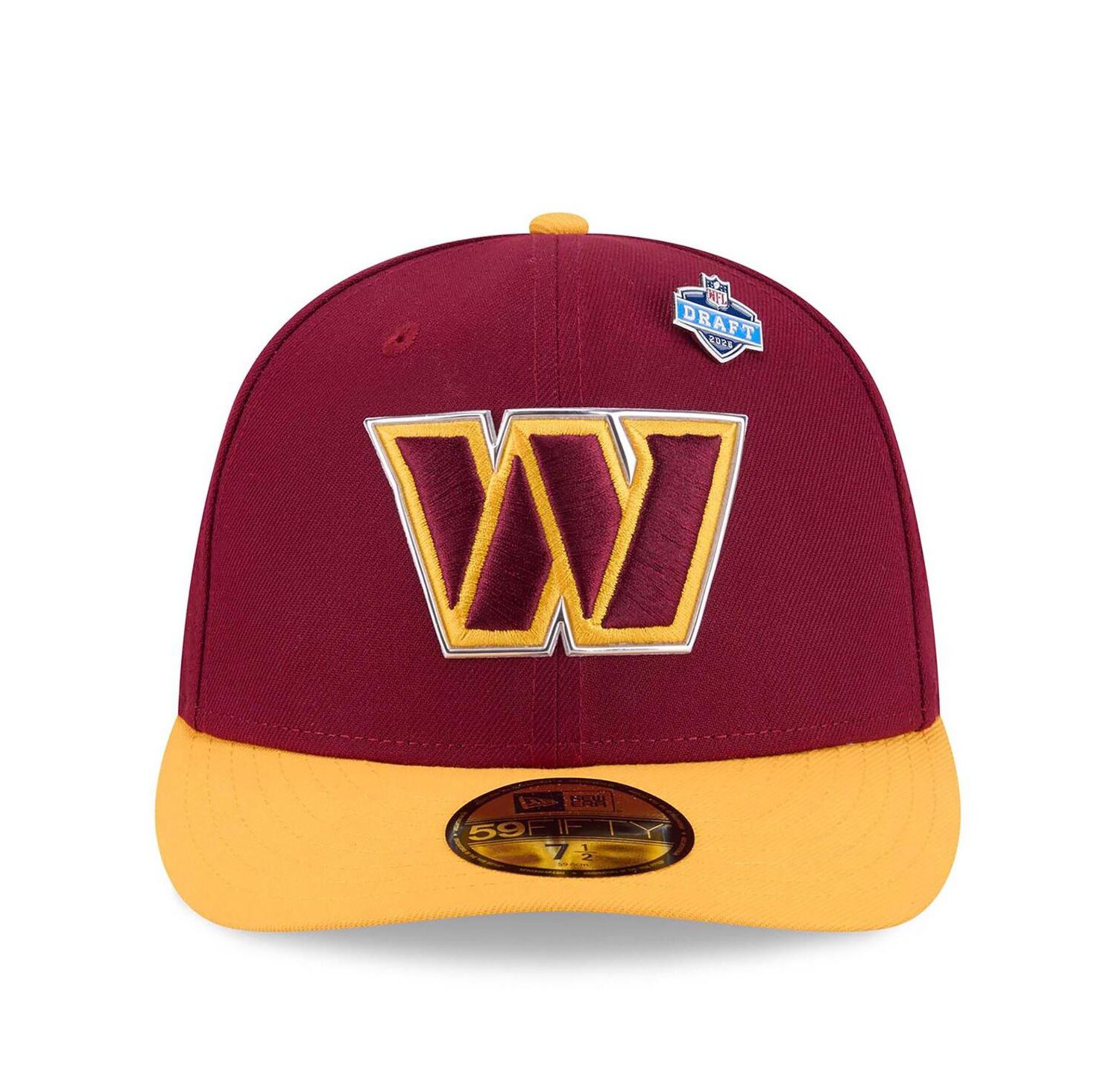Men's Burgundy/Gold Washington Commanders 2026 NFL Draft Pre-Curved 59FIFTY Fitted Hat