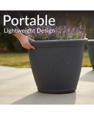 Indoor/Outdoor Patio, Garden, or Porch Weather-Resistant Double-Walled Anjelica Flower Pot Planter - 24"