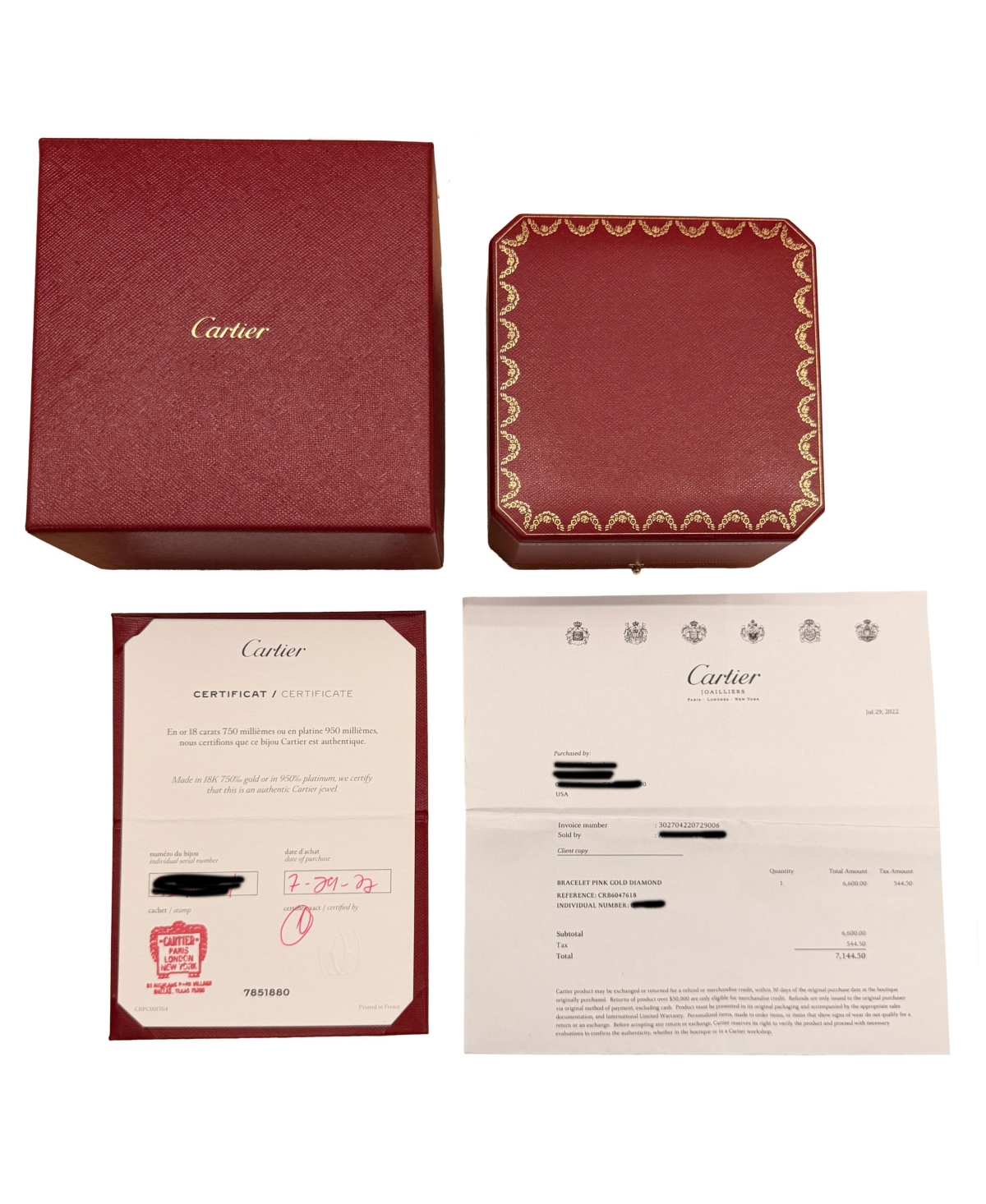 Pre-Owned Cartier Rose Gold Diamond Small Model Love Bracelet