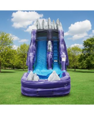 15  Dark Night Commercial Grade Water Slide with Splash Pool for Kids and Adults (with Blower), Outdoor Indoor, Wet Dry Use, Tall Inflatable