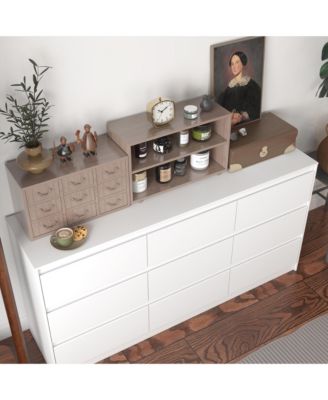 9 Drawer Dresser for Bedroom with Deep Drawers,Dressers and Chest of Drawers Handle Free for Closet Living Room