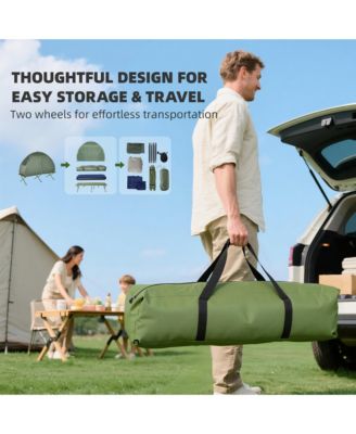 Multifunctional Folding Camping Cots for Adults, Elevated Tent with Sleeping Bag, Thick Air Mattress Pad, Portable Single Sleeping Cot Camping Bed