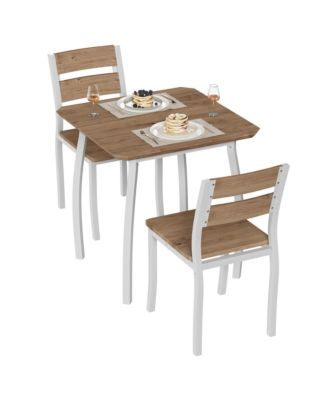 3-Piece 2-Person Farmhouse Industrial Dining Set