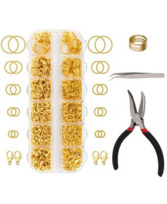 1200pcs Jump Rings Necklace Repair Kit Tools Pliers Tweezers Lobster Clasps Crafts Key Chains