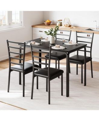 5-Piece 4-Person Space-Saving Square Dining Set