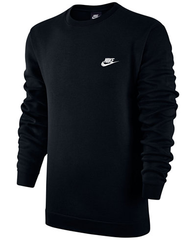 Nike Men's Crewneck Fleece Sweatshirt - Hoodies & Sweatshirts - Men ...