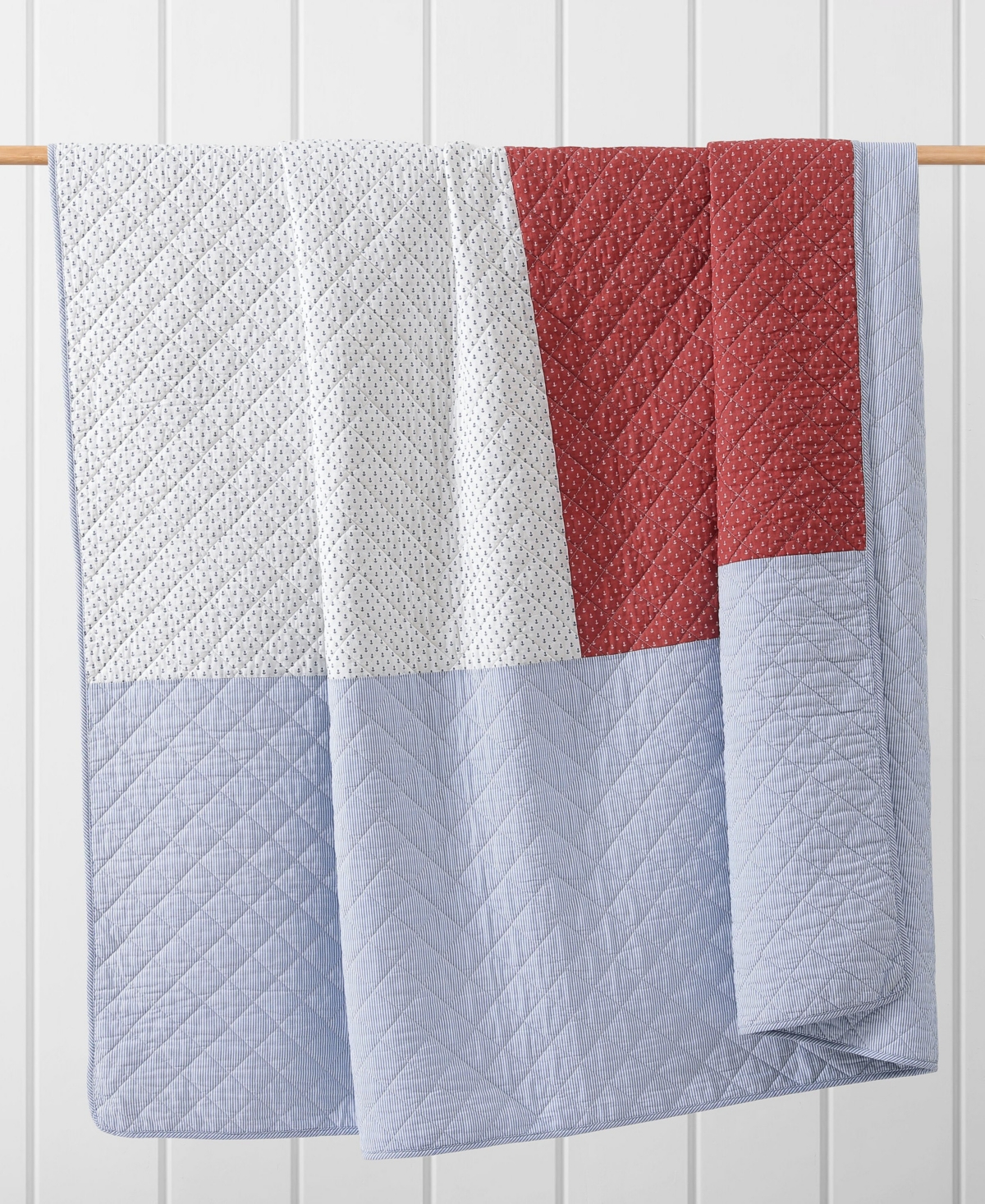 Tommy Hilfiger Nautical Anchor Flag 3-Pc. Quilt Set, Full/Queen