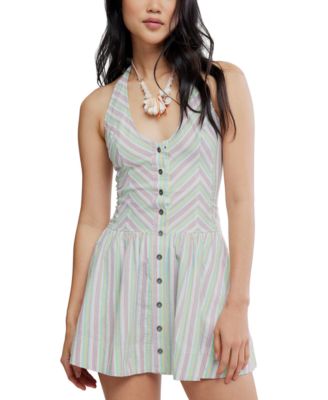 Women's Clean Break Scoop Neck Sleeveless Cotton Mini Dress