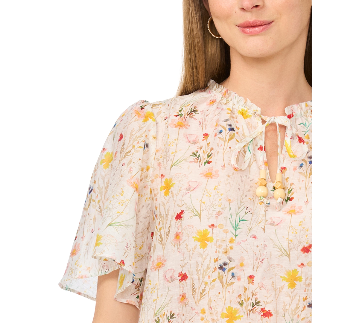 Vince Camuto Women's Short-Sleeve Crewneck Pull-On Blouse