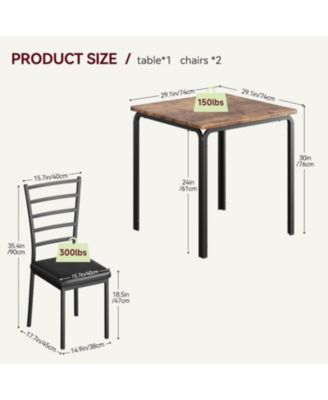 Dining Table for 2, Small Square kitchen Dinner Table Set for 2,Space Saving Wood Modern Dinette With Upholstered,Dining Room Furniture