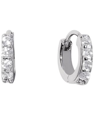 Suzanne Silver Huggie Hoop Earrings