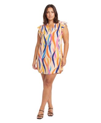 Plus Size Essential Curvy Abstract Print Shift Dress