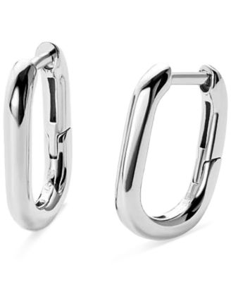 Rox Mini Sterling Silver Elongated Mini Hoop Earrings