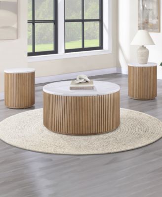 Colby 18" Marble Round End Table